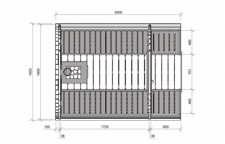 SAUNAFASS Ø1,9 X 2,5 M