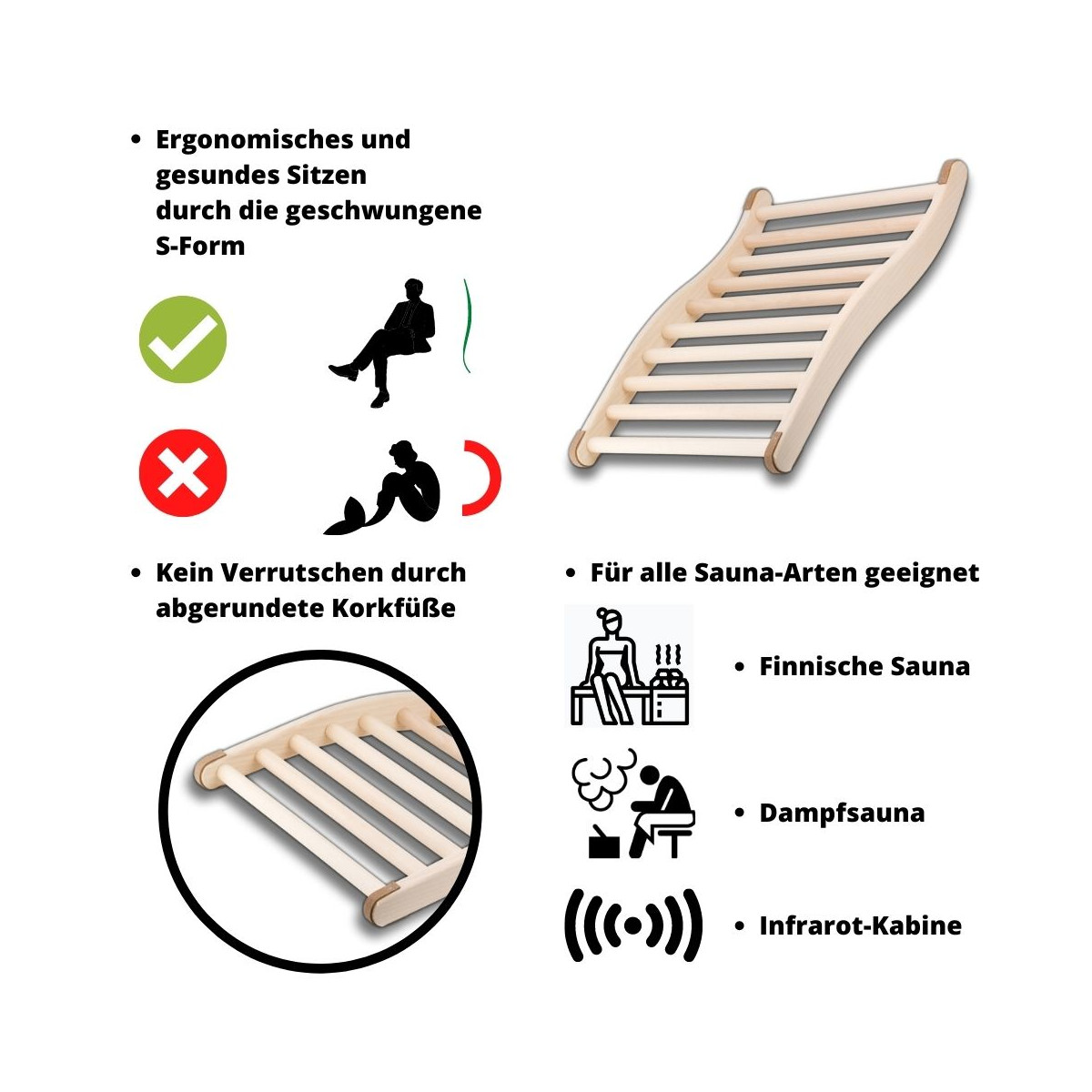  Ergonomische Rückenlehne