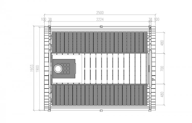 SAUNAFASS Ø1,9 X 2,5 M